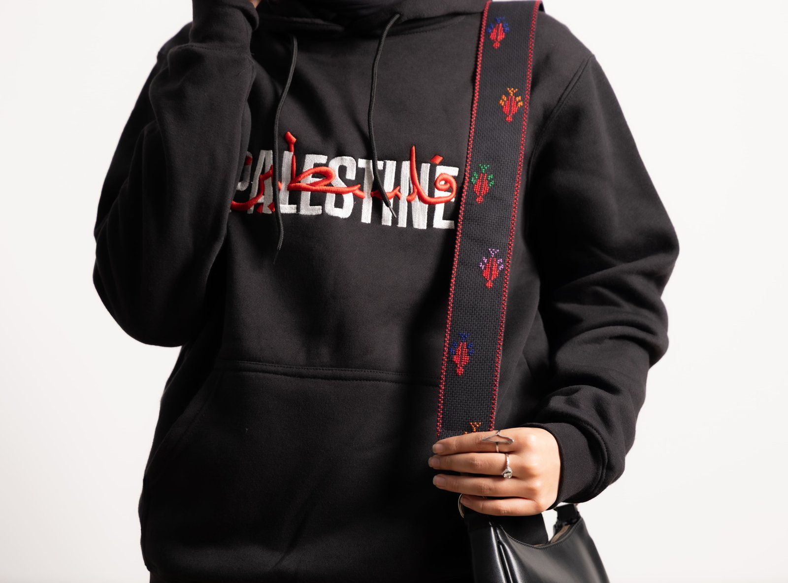 حزام حقيبة: تطريز "سنابل" يدوي